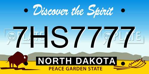 7HS7777 North Dakota License Plate