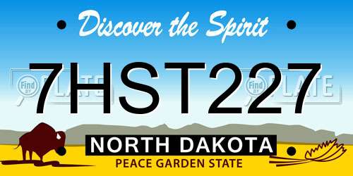7HST227 North Dakota License Plate