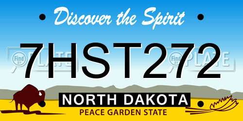 7HST272 North Dakota License Plate