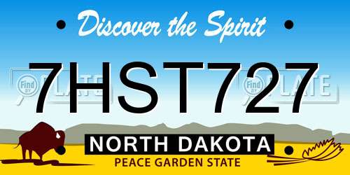 7HST727 North Dakota License Plate