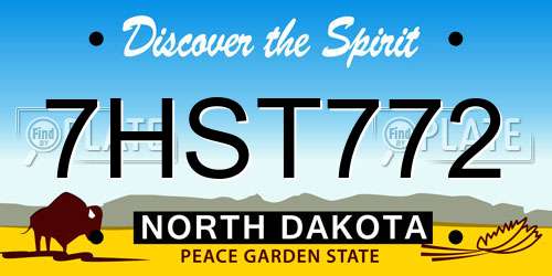 7HST772 North Dakota License Plate