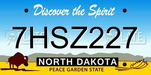7HSZ227 North Dakota License Plate