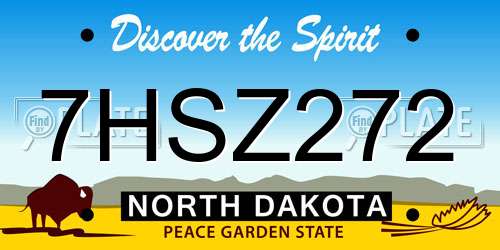 7HSZ272 North Dakota License Plate