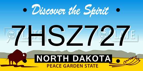7HSZ727 North Dakota License Plate