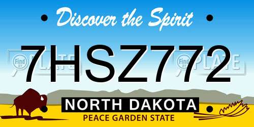 7HSZ772 North Dakota License Plate