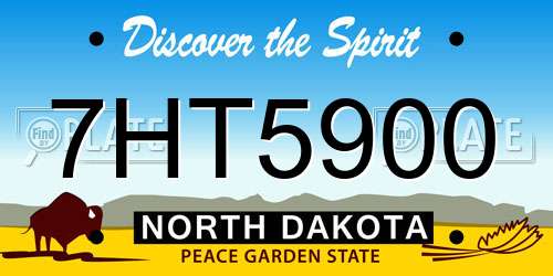 7HT5900 North Dakota License Plate