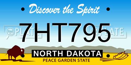 7HT795 North Dakota License Plate
