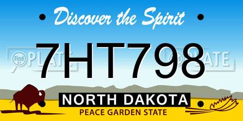 7HT798 North Dakota License Plate