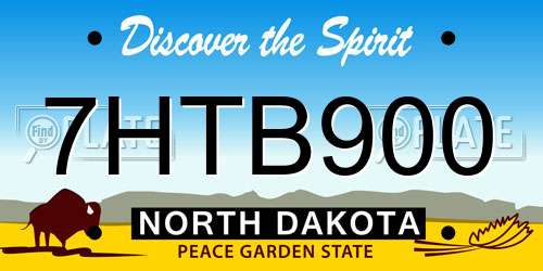 7HTB900 North Dakota License Plate