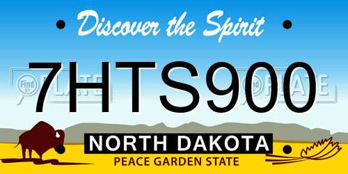 7HTS900 North Dakota License Plate