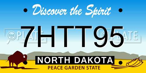 7HTT95 North Dakota License Plate