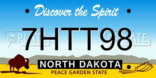 7HTT98 North Dakota License Plate