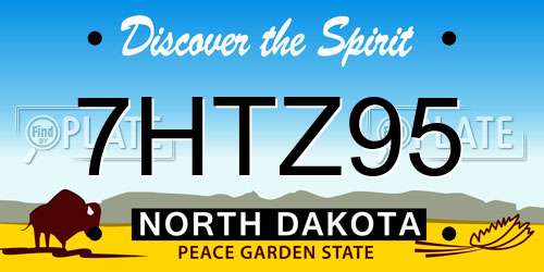 7HTZ95 North Dakota License Plate