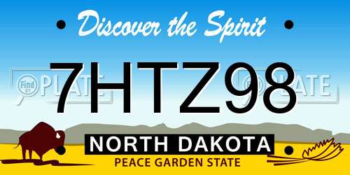 7HTZ98 North Dakota License Plate