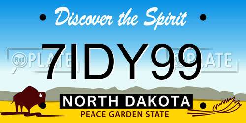 7IDY99 North Dakota License Plate