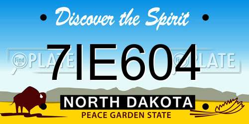 7IE604 North Dakota License Plate
