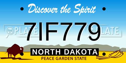 7IF779 North Dakota License Plate