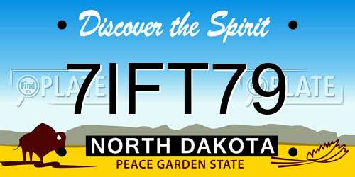 7IFT79 North Dakota License Plate