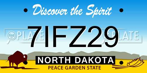 7IFZ29 North Dakota License Plate