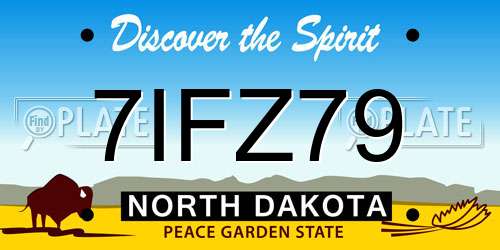 7IFZ79 North Dakota License Plate