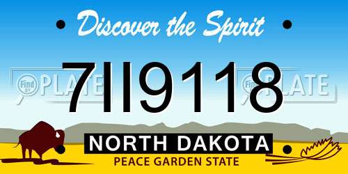 7II9118 North Dakota License Plate