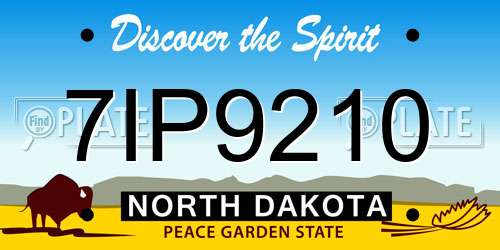 7IP9210 North Dakota License Plate