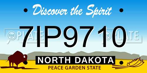 7IP9710 North Dakota License Plate