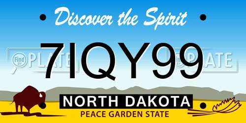 7IQY99 North Dakota License Plate