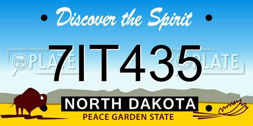 7IT435 North Dakota License Plate