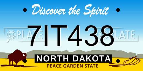 7IT438 North Dakota License Plate