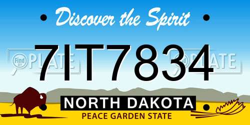 7IT7834 North Dakota License Plate
