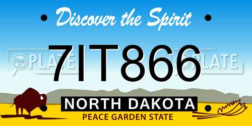 7IT866 North Dakota License Plate