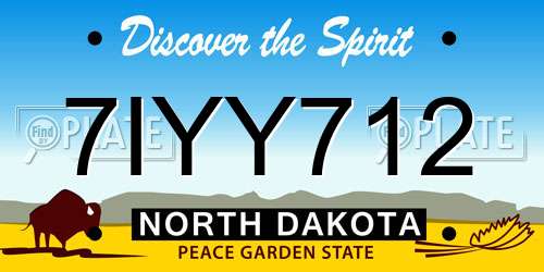 7IYY712 North Dakota License Plate