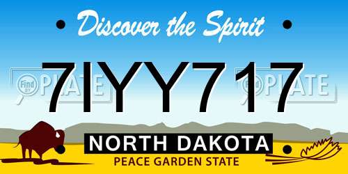 7IYY717 North Dakota License Plate