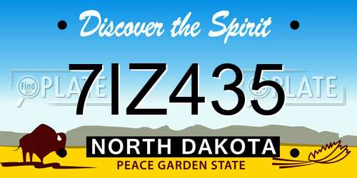 7IZ435 North Dakota License Plate