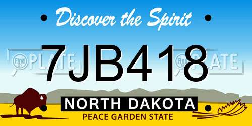 7JB418 North Dakota License Plate