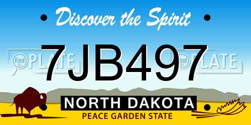 7JB497 North Dakota License Plate