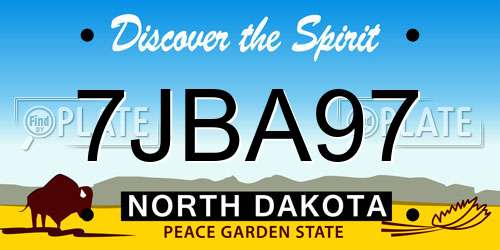 7JBA97 North Dakota License Plate
