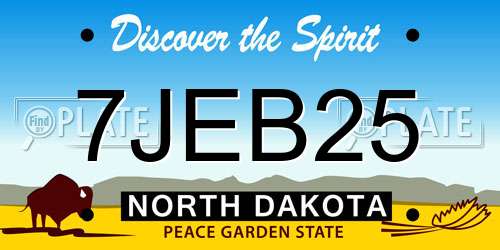 7JEB25 North Dakota License Plate