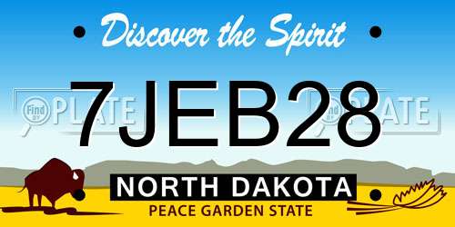 7JEB28 North Dakota License Plate
