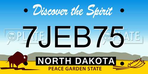 7JEB75 North Dakota License Plate