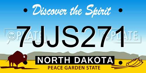 7JJS271 North Dakota License Plate