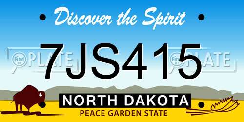 7JS415 North Dakota License Plate