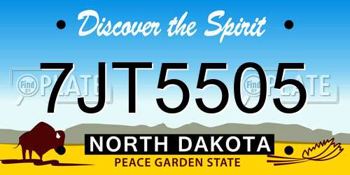 7JT5505 North Dakota License Plate