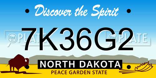 7K36G2 North Dakota License Plate