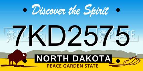 7KD2575 North Dakota License Plate