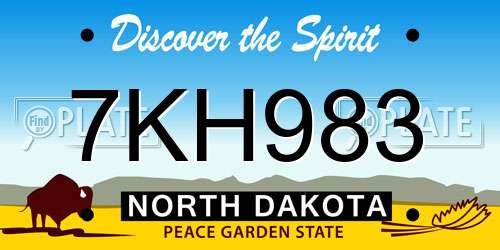 7KH983 North Dakota License Plate