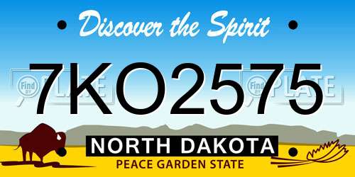 7KO2575 North Dakota License Plate