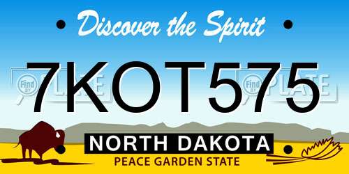 7KOT575 North Dakota License Plate