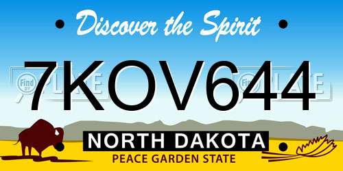 7KOV644 North Dakota License Plate